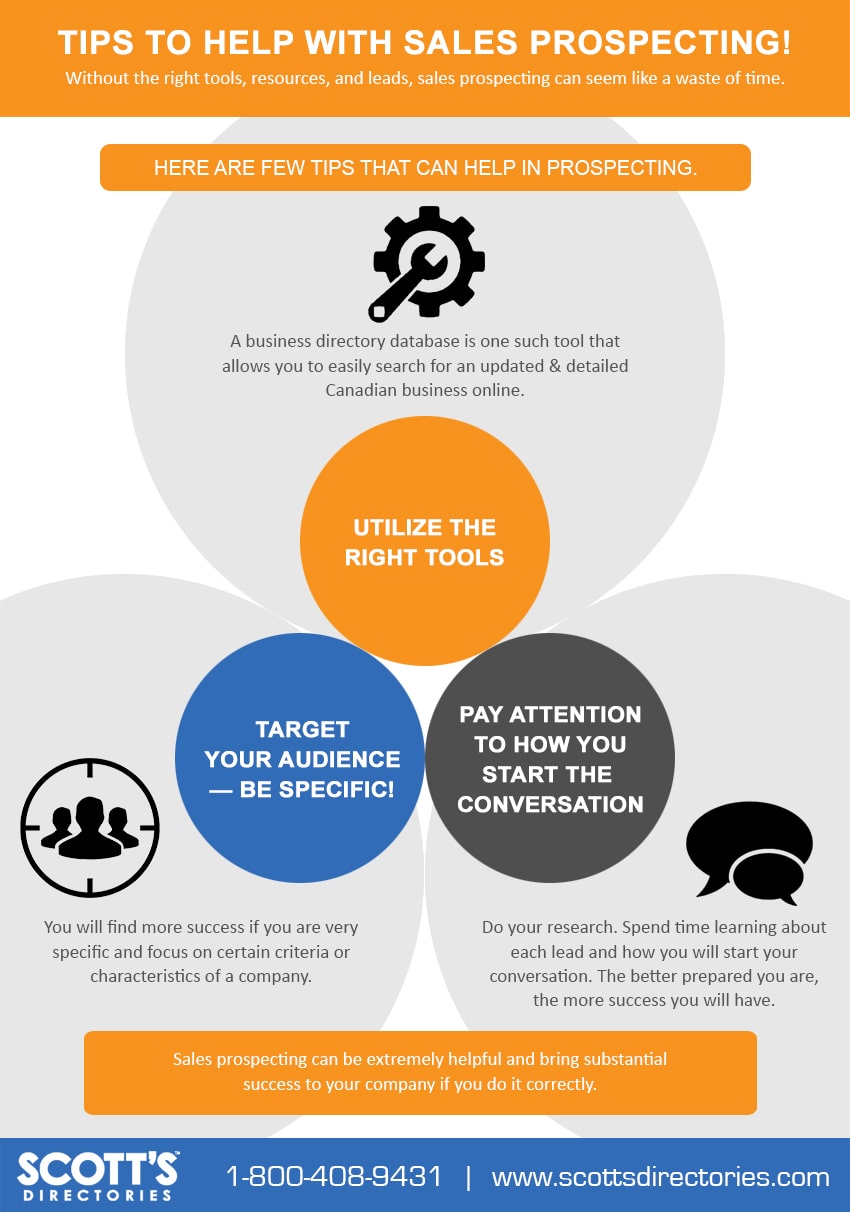 tips to help with sales prospecting - Infographic image